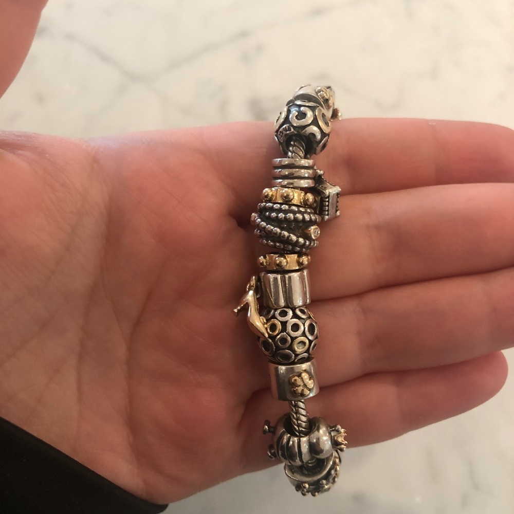 Pandora Charm Bracelet in Silver & Gold - Picture 2 of 4